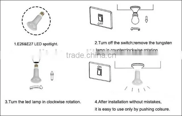 7w 2014 newest product e27 white/black/golden led bulb light