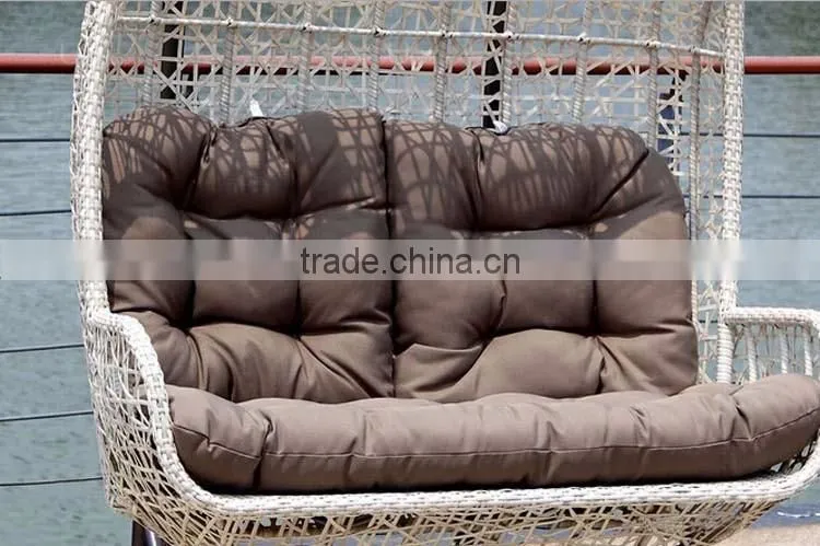 Luxury Outdoor Furniture Double Seat Hanging Indoor Swing Rattan Egg Chair Living Room Swing Chair