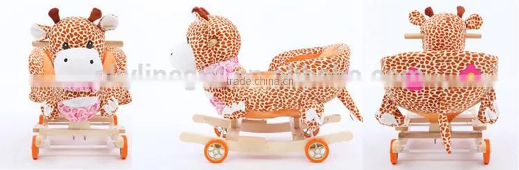 Variety of cartoon music animal rocking horse,wood toy horse with pedal