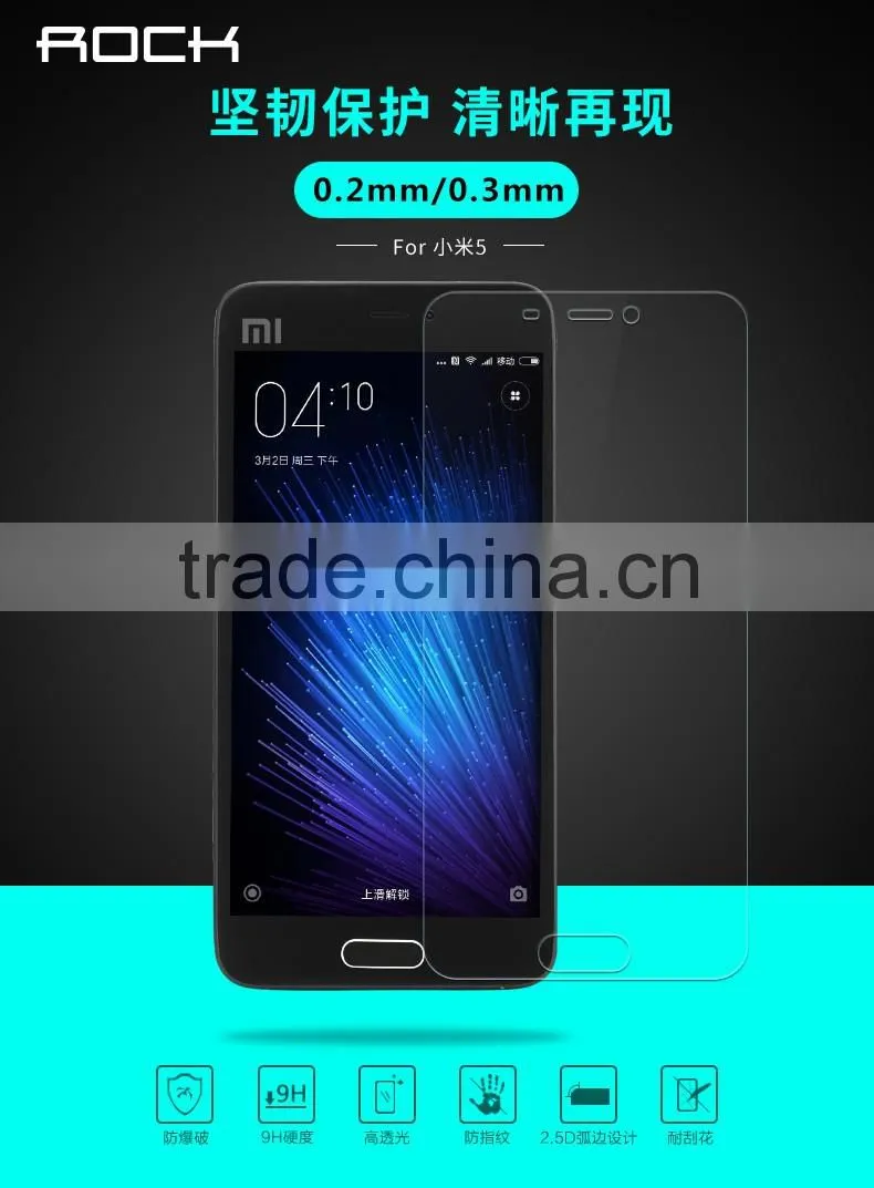 Rock Anti Scratch Clear 2.5D 0.3MM 9H Tempered Glass Screen Protector for Xiaomi 5 MT-5600