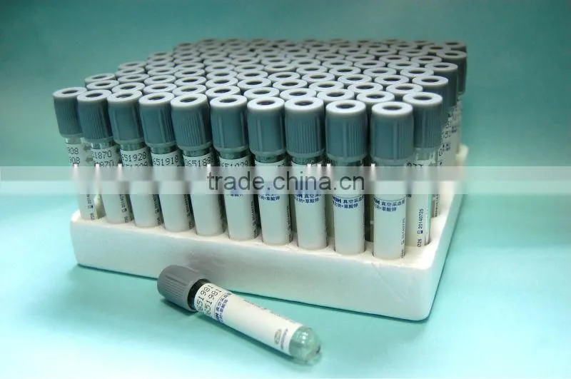 Non vacuum blood collection fluoride oxalate tube