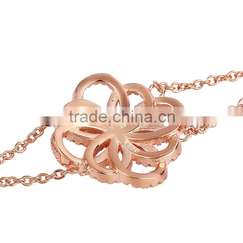 CYW silver 925 rose gold bracelet China wholesale fashionable lady jewelry