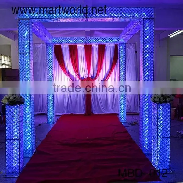 luxury silver suqar party decoration wedding stage mandap decoration crystal wedding arch for weddings, party , event(MBD-012)