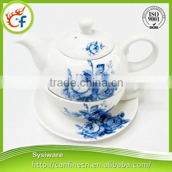 2015 spring fair new design fine porcelain tea set with flower decal printing,ceramic tea cup and saucer
