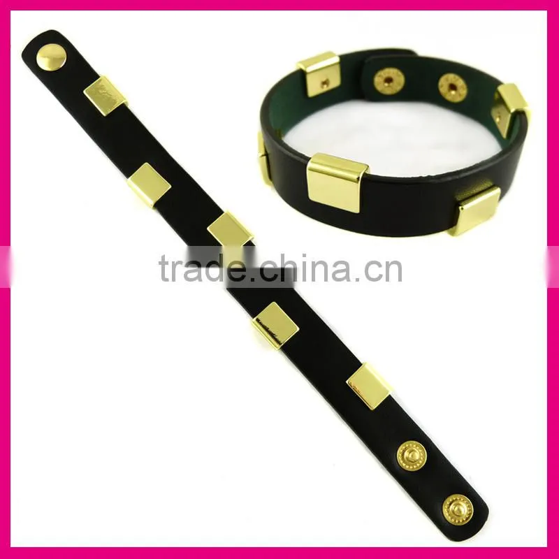 BR5015-3(1)gold leather bracelet wholesale alibaba gold member