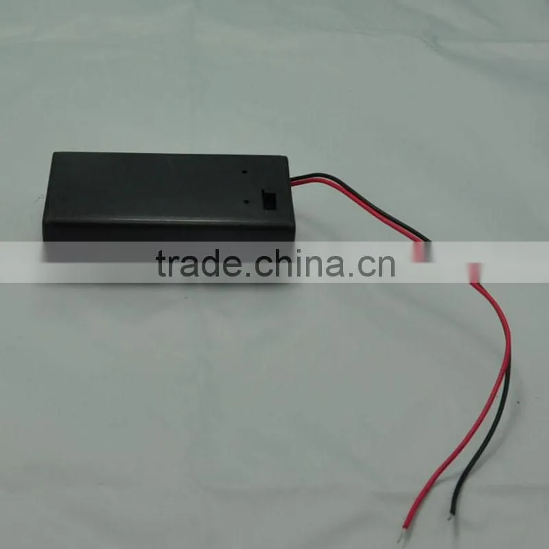 On/Off Switch 1 x 9V AA Battery Case Holder Leads Black w Cap