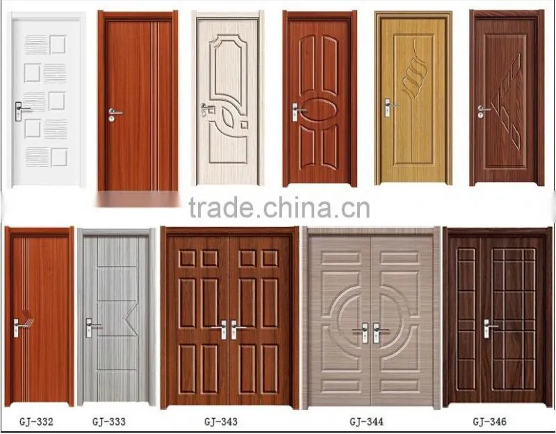 2050*850*40mm Coating PVC Sheet Wooden Door