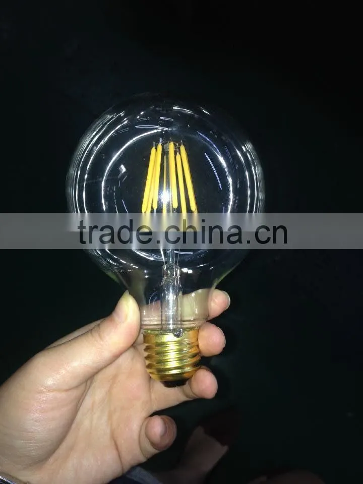 360 degree G80/G95/G125 6 watt 4w 8w led filament globe bulb light lamp brass base E26 120v USA