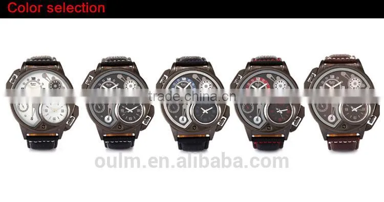 oulm factory unique design big face fashion watch