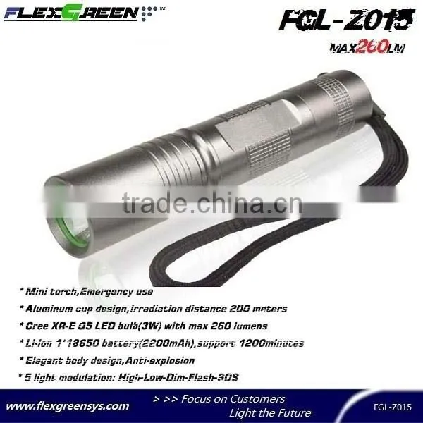 18650 battery Q5 military EDC mini torch