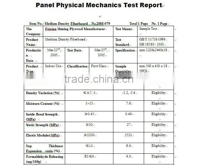 CE Qualified 8MM MDF( MELAMINE FACED MDF)