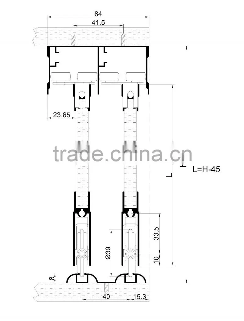Furniture Wardrobe Sliding Door fittings /sliding door system /sliding door roller 500.303
