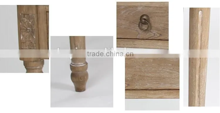 Antique style Rectangle Hand Carved Study Desk/Wooden Restaurant Table(DT-1025-OAK,125CM)
