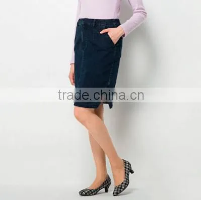 Women's Black Maxi Denim Petticoat Oem Service Elastic Waist Long Pencil Jeans Skirt