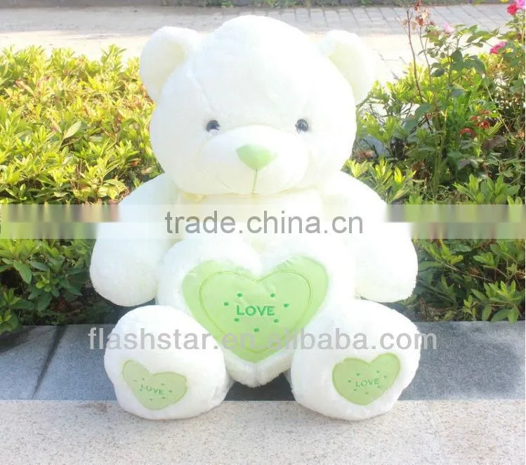 Lovely Romantic polar bear with love heart/stuffed plush toy lovely teddy bear