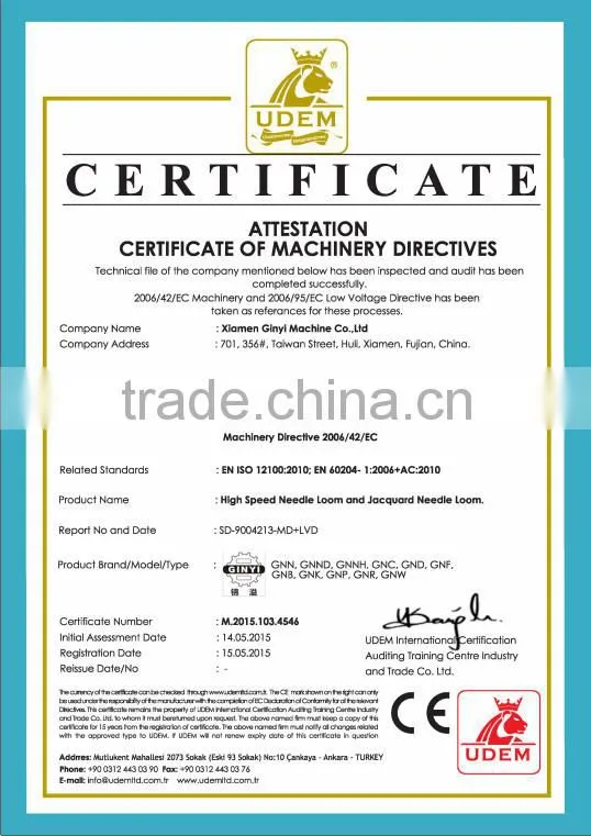 GINYI webbing finishing & starching machine