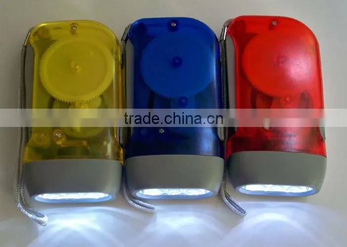 3 led hand light dynamo torch for emergency hand lighting
