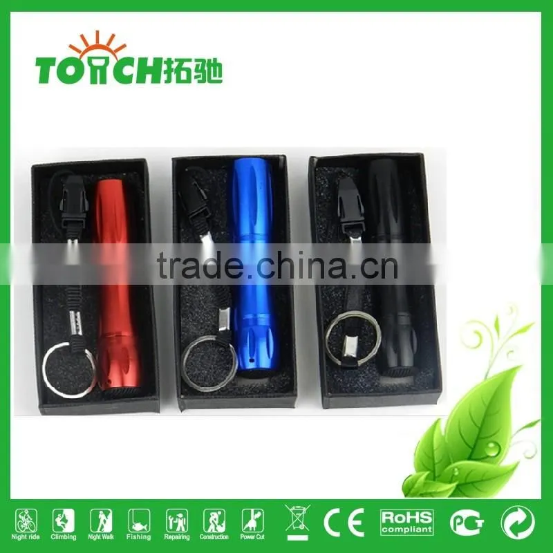 Factory Wholesale Mini Portable Aluminum Slim 1.5v AA Battery Torch Flashlight