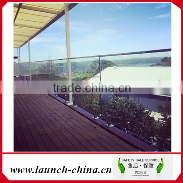 glass balcony railing stainless steel mini top rail / handrail slot