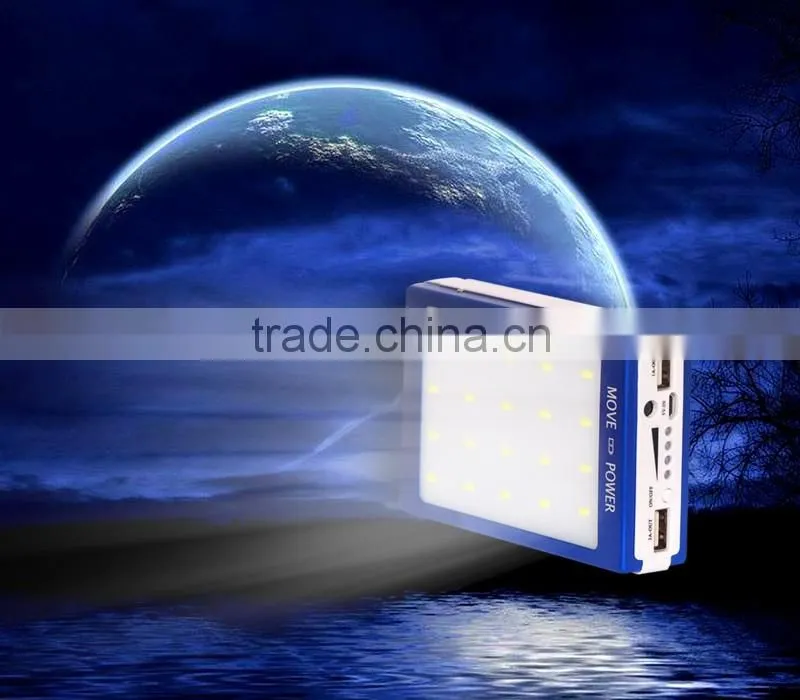Waterproof solar power bank 6000mah 10000mah 11000mah are available LED flashlight power bank case