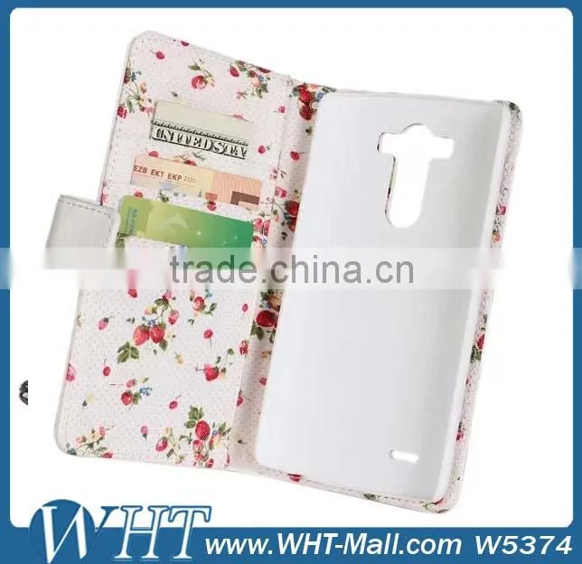 Wallet Style Leather Flip Cover Case for LG G3, Phone Case for LG G3 China Supplier