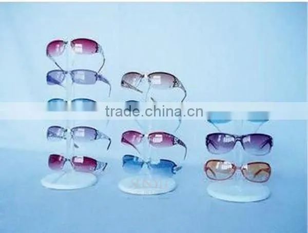 Professional manufacture Fashion Wooden floor standing Fashion Clear Acrylic Sunglasses Display Racks