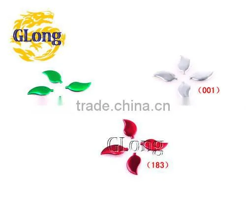 5*10mm Hot Fix Iron-on Nailhead Leaf Shape Aluminum DIY Accessories For Bag Shoe Phone Case Garment #GT096-10P(Mix-s)