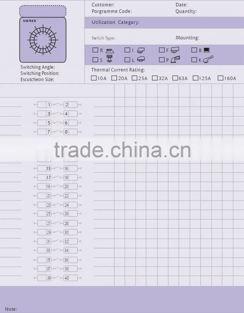 Good Quality 125A 2-CELL 5POS Multi Step Cam Switch, Cam switch/
