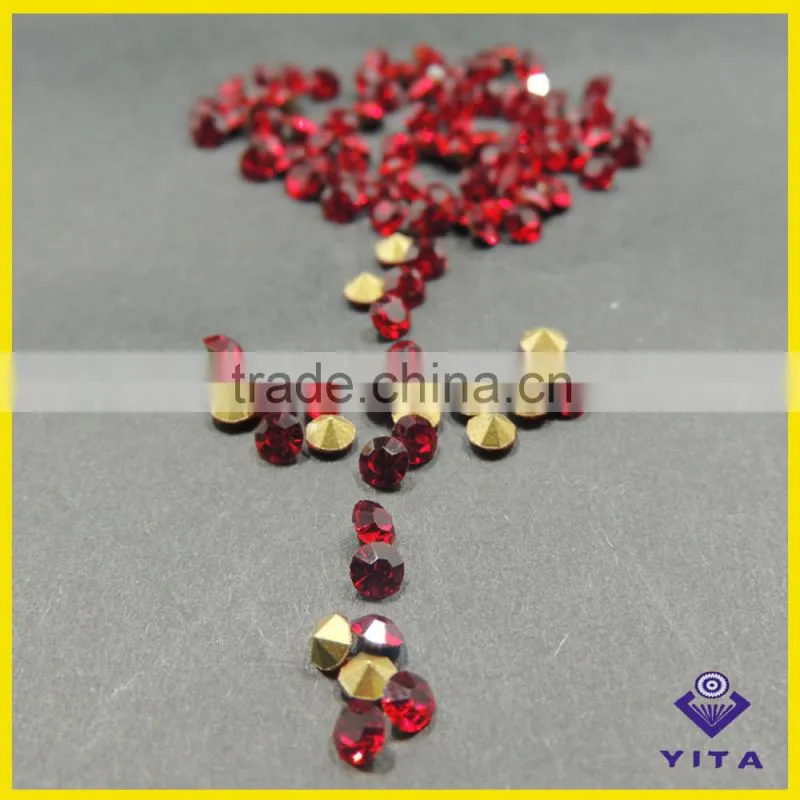 China wholesale SS12 white glass stone point back chaton