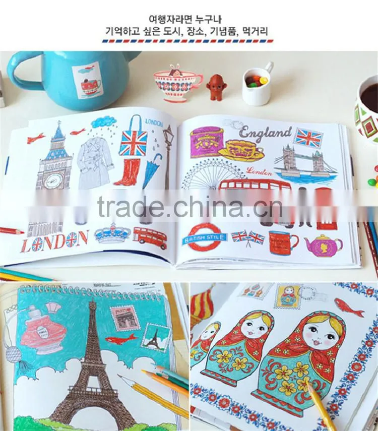 Wholesale new arrive hand-painted secret garden series coloring and the city adult coloring books