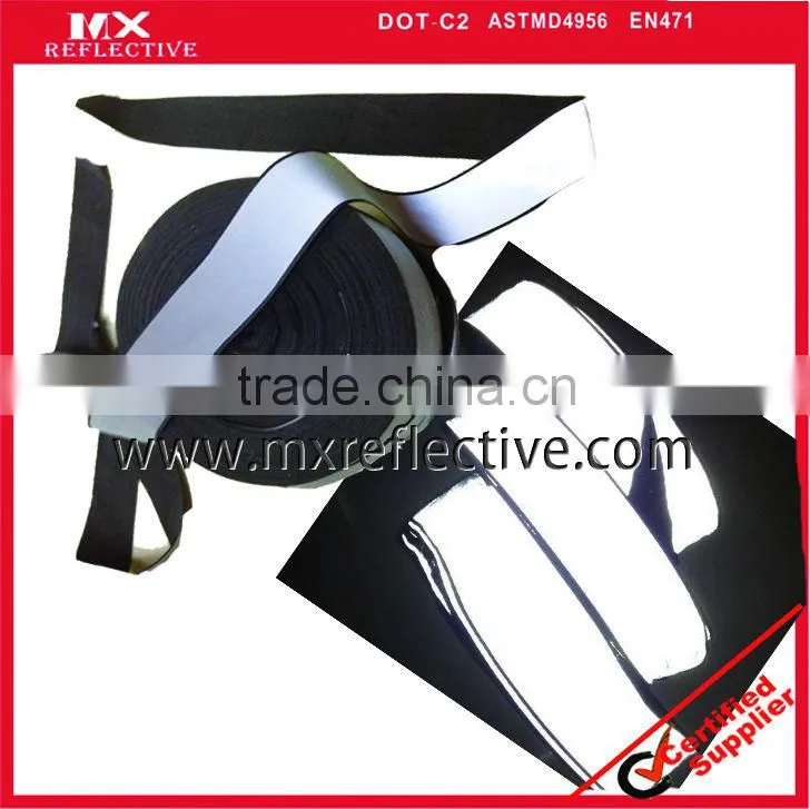 silver reflective stripe grosgrain ribbon