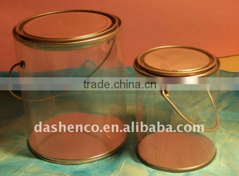 Round clear PVC gift bucket