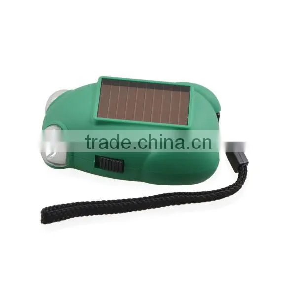 Frog shape 2 led dynamo solar mini flashlight