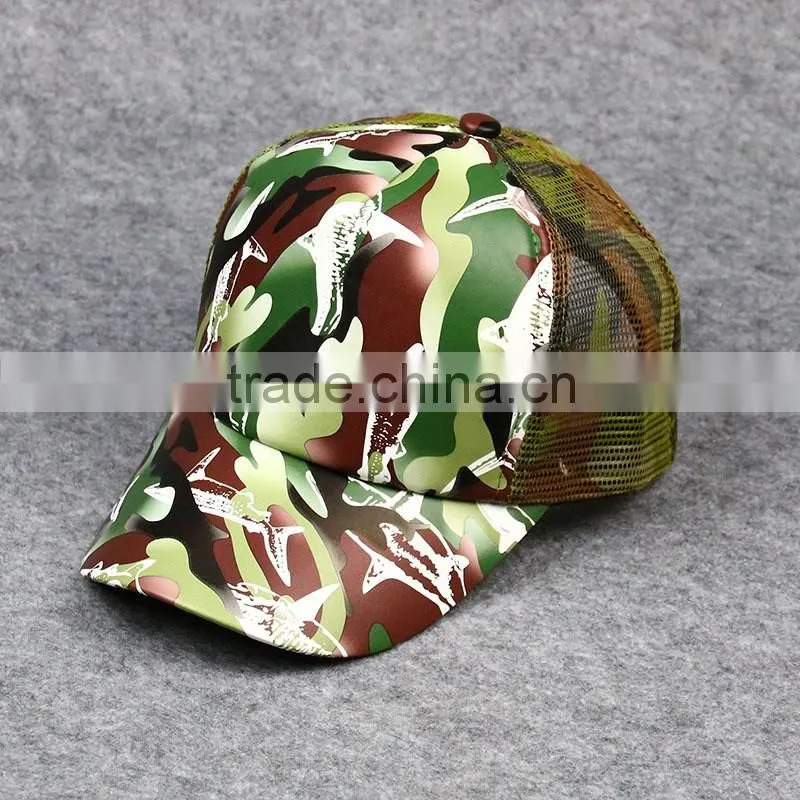 Factory Wholesale Good Quality Military Camo Mesh Unisex Trucker Hat Cap