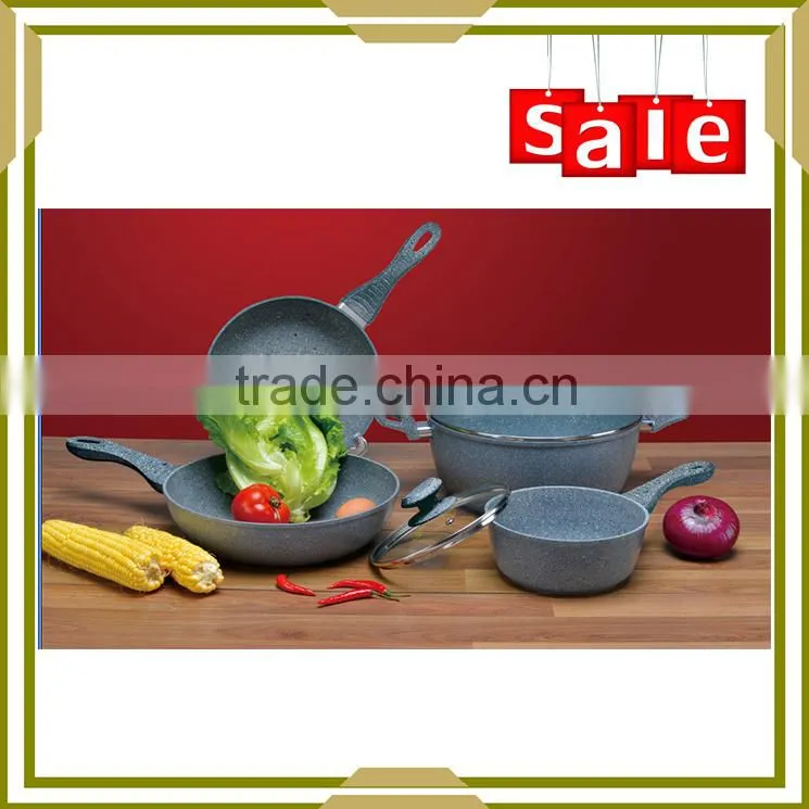 4PC aluminium colorful marble coating non stick cookware sets