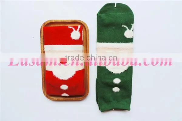 Christmas designs pure cotton stylish warm christmas socks for girl