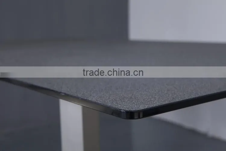 4 Seater Sandy Glass Table Metal Leg