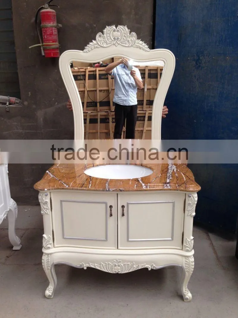 YO-BATH Wholesale Home Furniture Antique Bathroom Vanity Base Cabinet