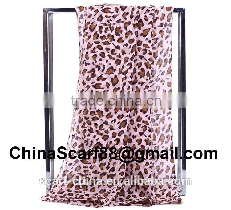 Chiffon leopard scarf wholesale