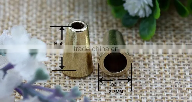 High quality brass tin metal cord end stoppers for garment