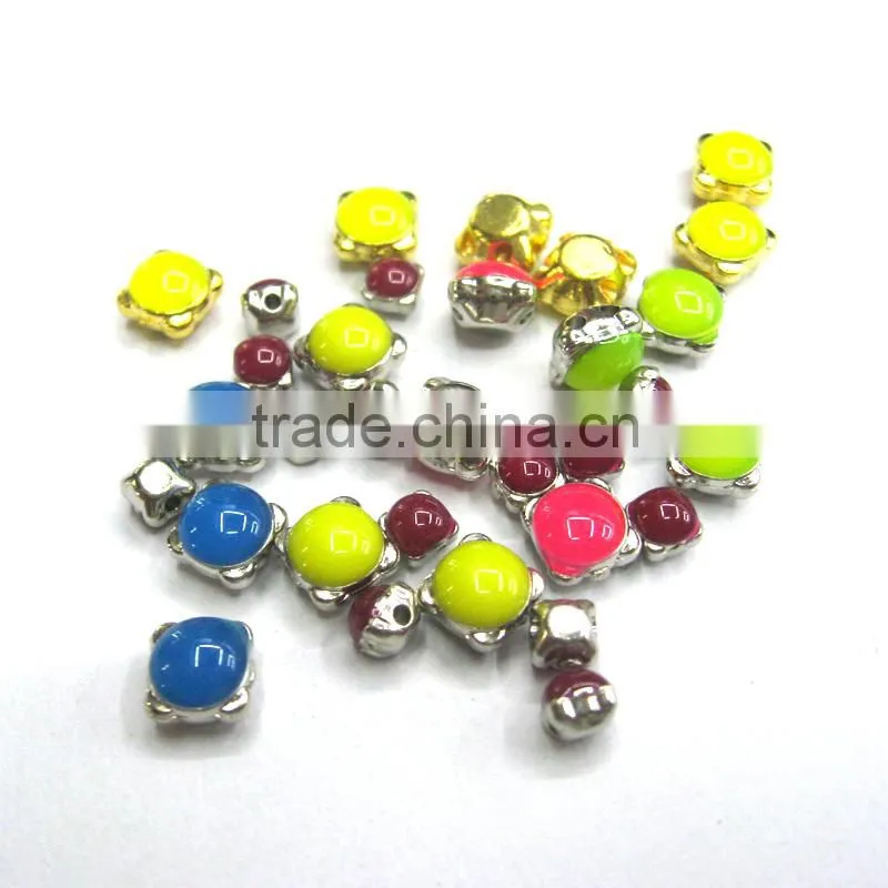 round sayajual chunky resin beads neon color garment accessoires stone with claw