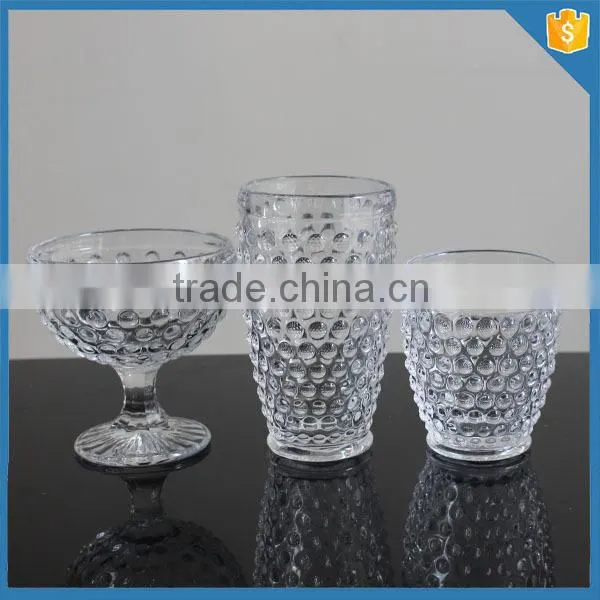 LXHY-T068 Hobnail cheap crystal drinking glass tumbler glass