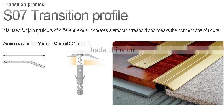 aluminium tile trim for carpet and ceramics angle profile