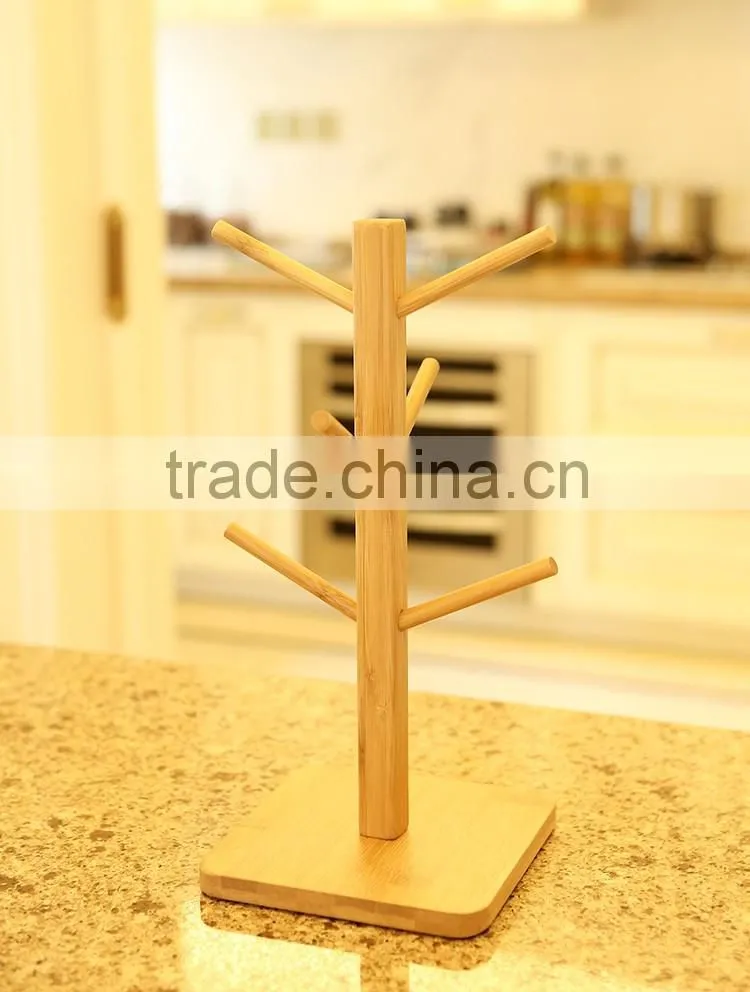 Bamboo cup hanger rack