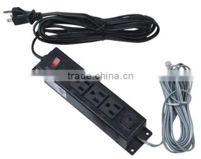 3 plug socket with on/off switch on the fixture