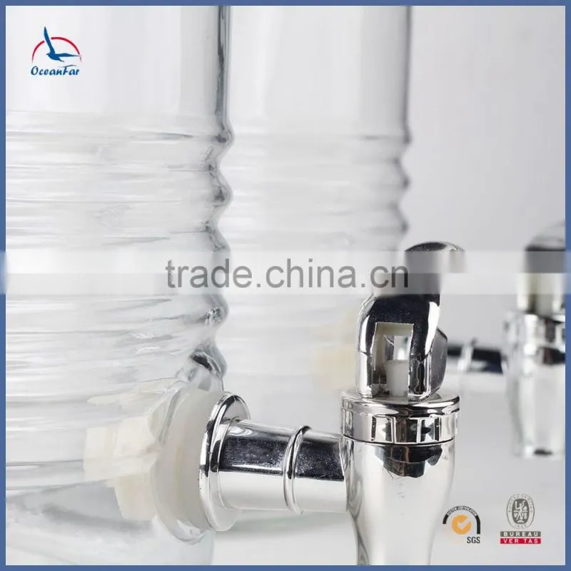 3.5L Glass Beverage Jar Sealing Glass Water Dispenser With Water Faucet