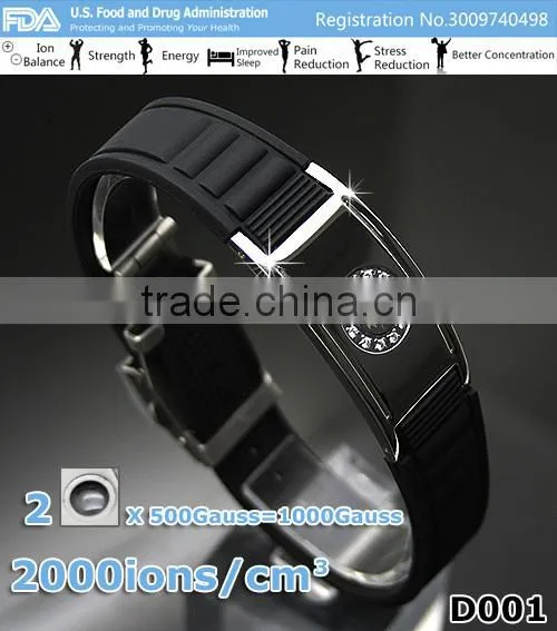 Noproblem D001 magnetic bead titanium man jewelry health power bracelets