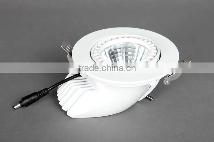 Recessed adjustable 10W LED trunk downlight for commercial lighting