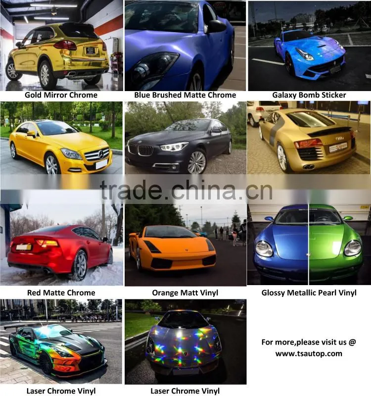 7 colors 1.42*20m air release bubbles ORANGE-green Rainbow Laser Holographic wrapping car vinyl car wrap