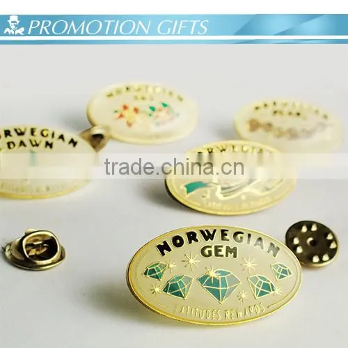 Enamel Epoxy Metal Badge with butterfly clasp